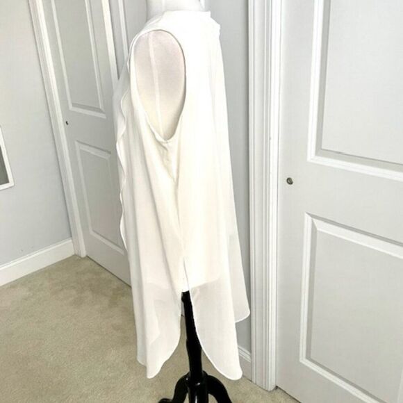 Elena Wang White Sheer Layered Top Size XL - Picture 2 of 4